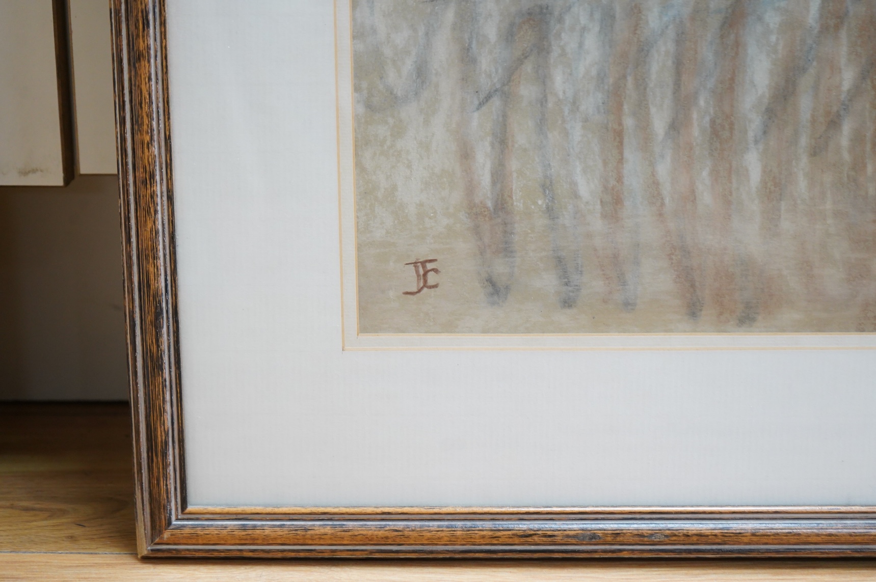 Tom Coates (1941-2023), ‘Reflections’, monogrammed, At the Mall Galleries label verso, pastel, 57 x 79cm